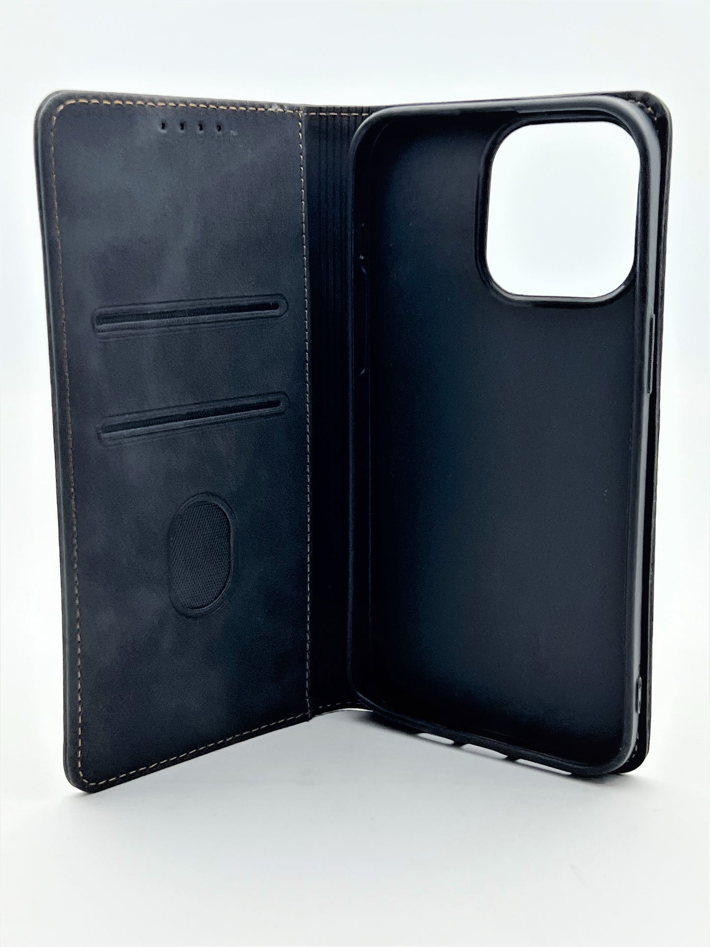 iPhone 14 Pro 6.1 Suede Window Wallet - Blue