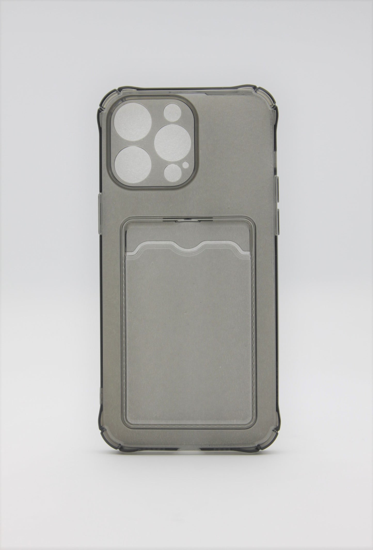 iPhone 14 Pro (6.1) Gel W/ Back Card Slot - Black Clear