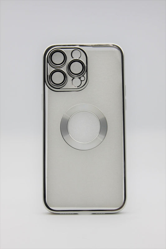 iPhone 14 Pro 6.1 Metallic Mag Safe Case W/ Camera Protection - Silver