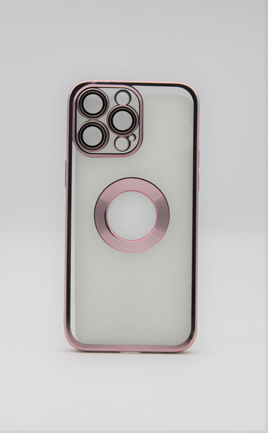 iPhone 14 Pro 6.1 Metallic Mag Safe Case W/ Camera Protection - Pink