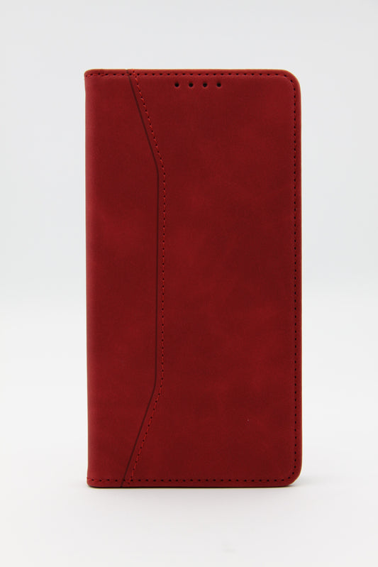 iPhone 14 Pro Max Suede Window Wallet - Red