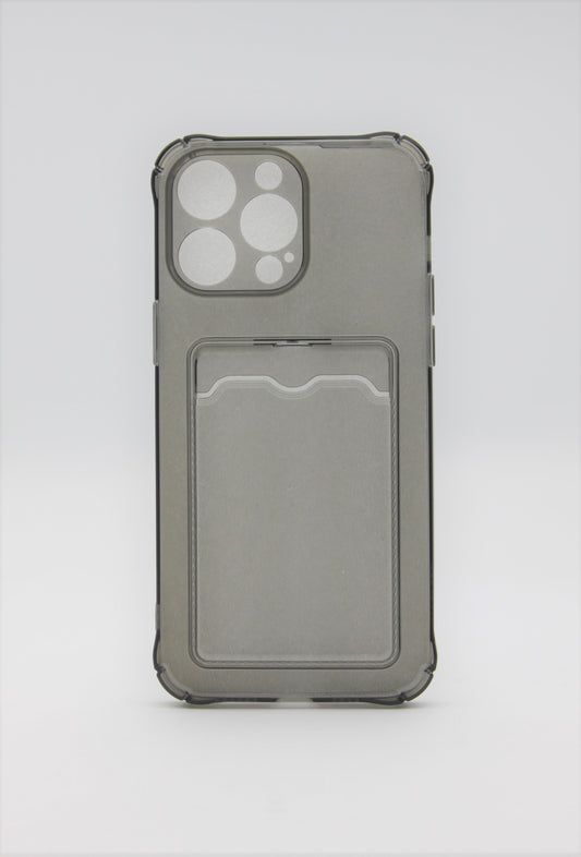 iPhone 14 Pro Max Gel case with Back Card Slot - Grey