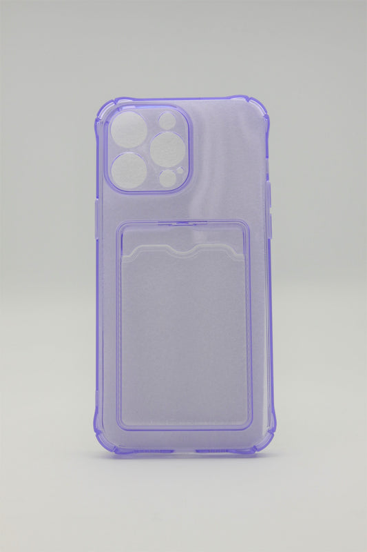 iPhone 14 Pro Max Gel case with Back Card Slot - Purple