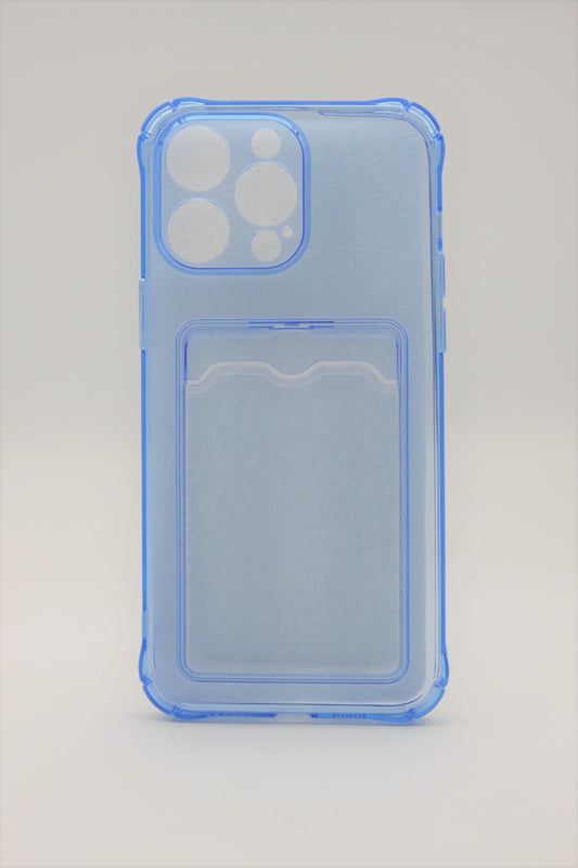 iPhone 14 Pro Max Gel case with Back Card Slot - Blue