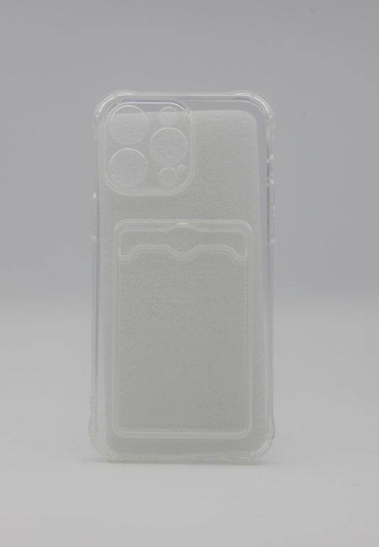 iPhone 14 Pro Max Gel case with Back Card Slot - Clear