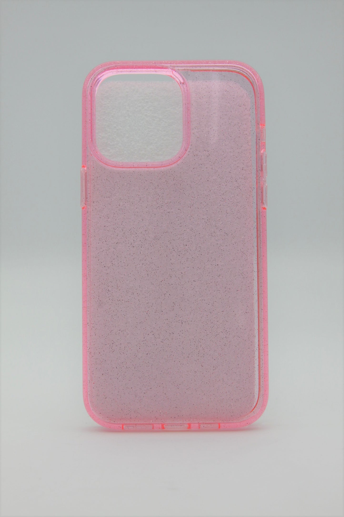 iPhone 14 Pro Max Clear Glitter case - Pink