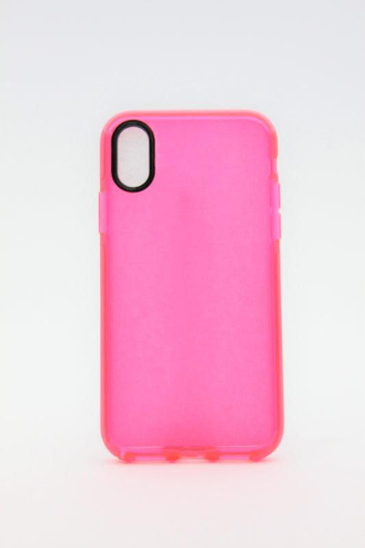 iPhone X/XS Max Tough Gel Case - Neon Pink