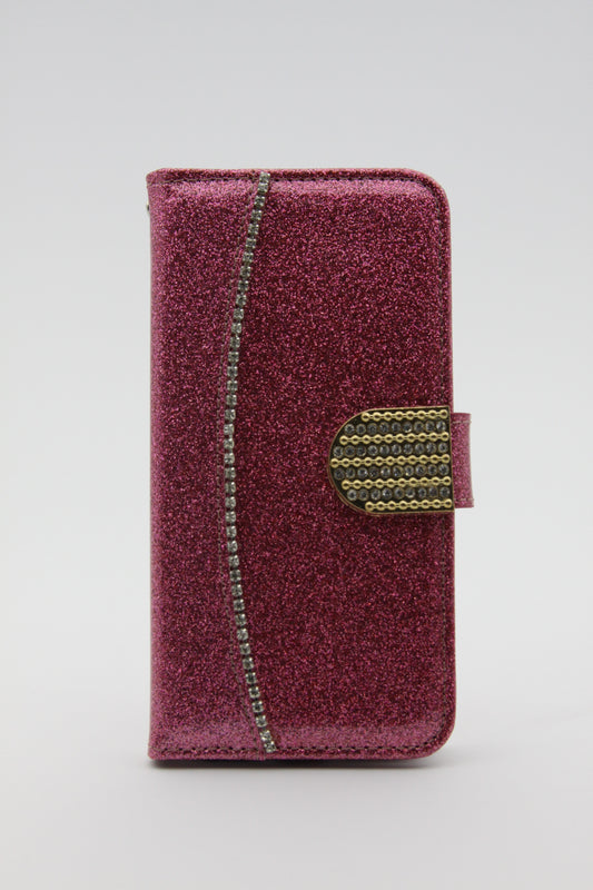 iPhone X/XS Glitter Wallet Case - Pink
