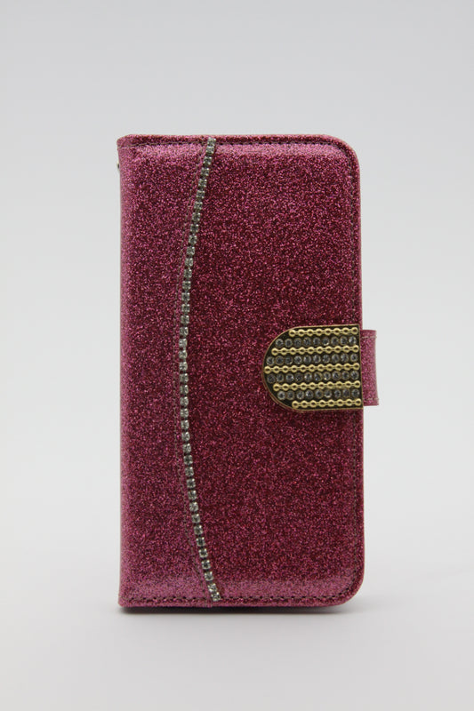 iPhone XR Glitter Wallet Case - Pink