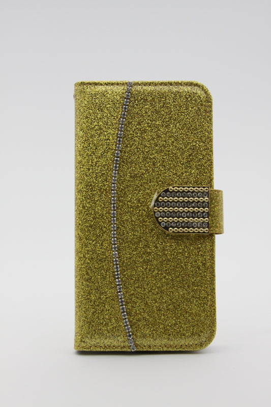 iPhone XR Glitter Wallet Case - Gold