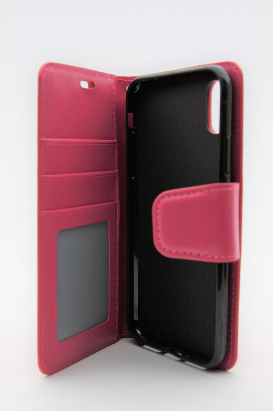 iPhone X/XS Plain Wallet Case - Pink