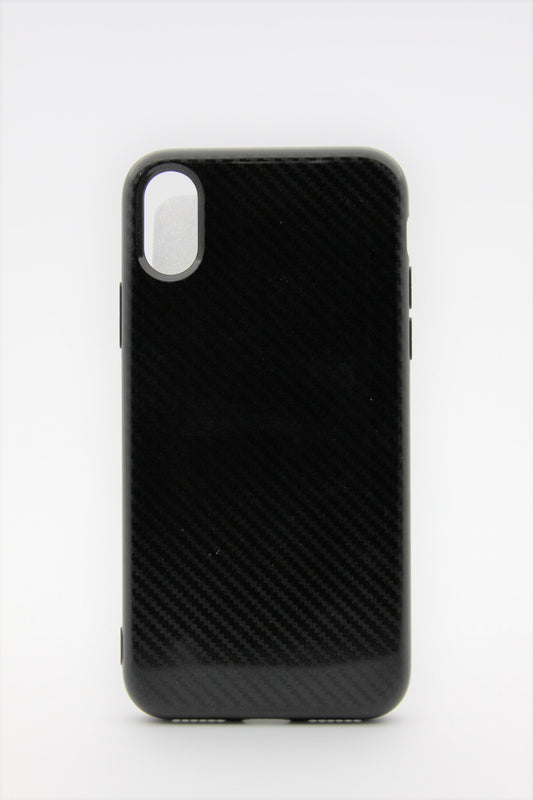 iPhone X/XS Max Tough Carbon Fiber Gel- Black