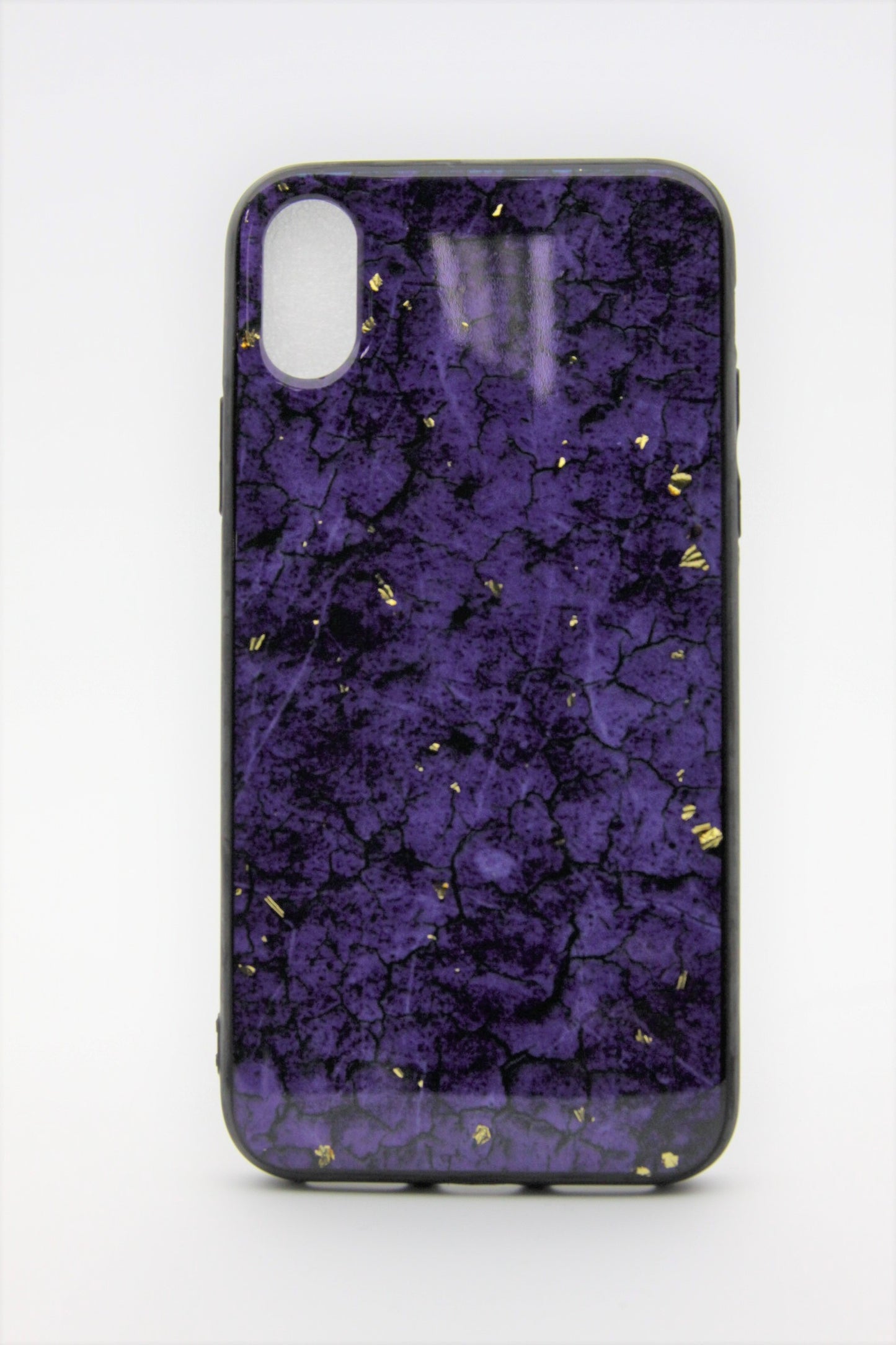 iPhone X/XS Hard Gel Case - Purple/Gold