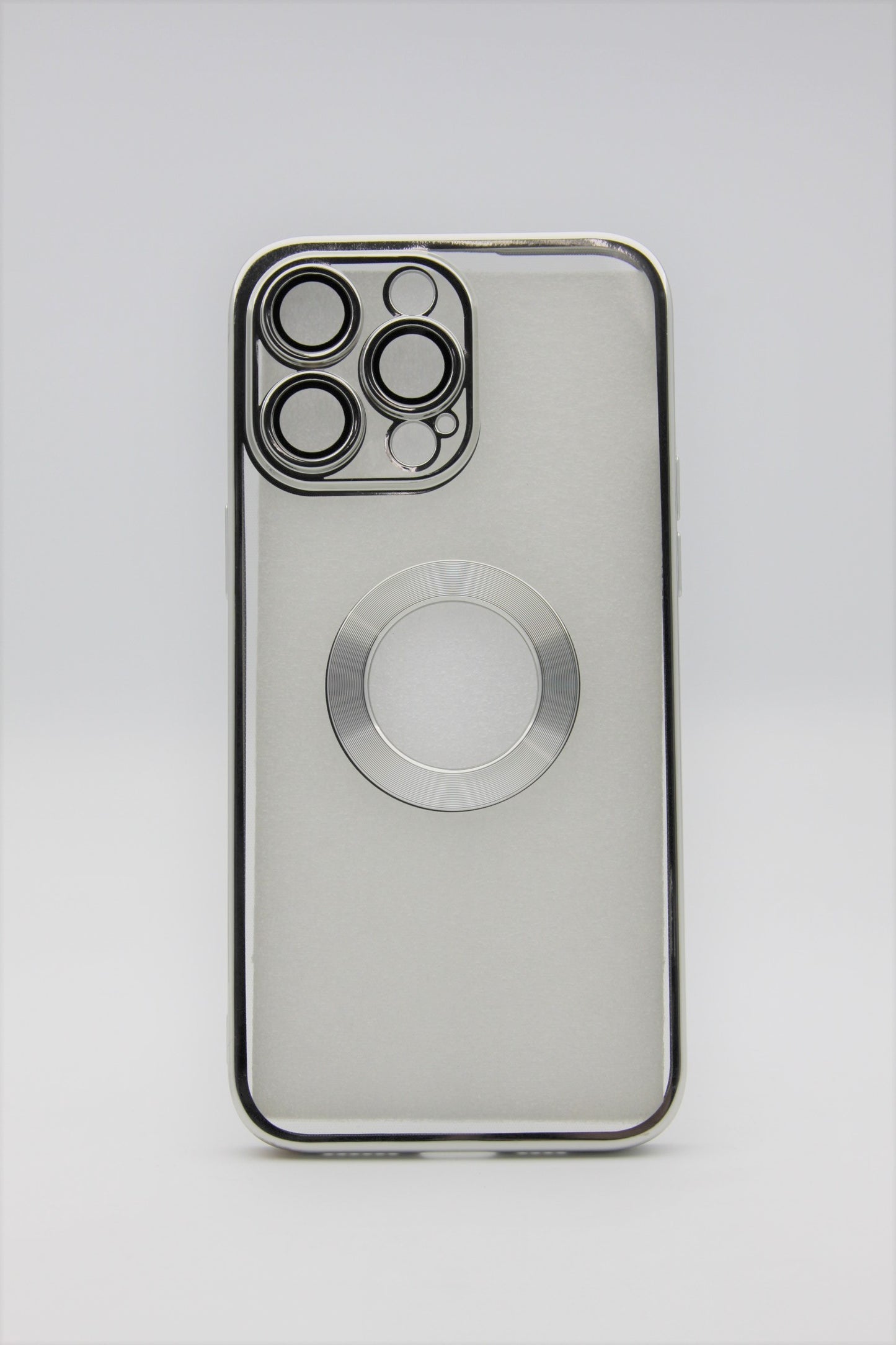 iPhone 14 Pro Max 6.7 Metallic Mag Safe Case W/ Camera Protection - Silver